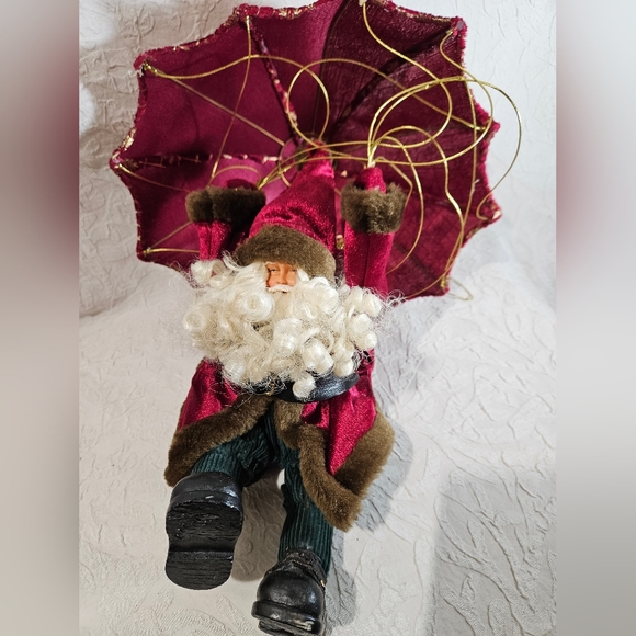 XL Vintage Parachuting Santa Decoration